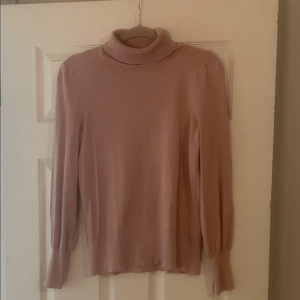 Cable & Gauge Soft Pink Turtleneck Sweater